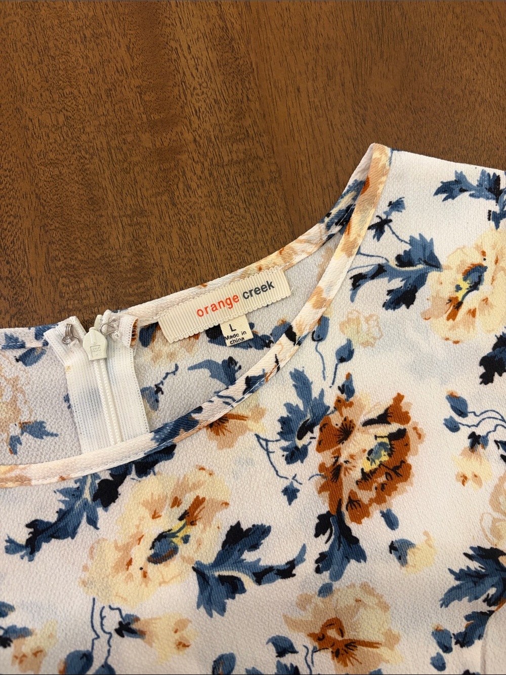 orange creek Cream Maxi Dress with Blue and Brown Floral Print - Picture 2 of 8